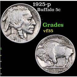 1925-p Buffalo Nickel 5c Grades vf++