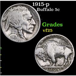 1915-p Buffalo Nickel 5c Grades vf+
