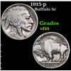 Image 1 : 1915-p Buffalo Nickel 5c Grades vf+