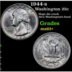 1944-s Washington Quarter 25c Grades Select+ Unc