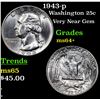Image 1 : 1943-p Washington Quarter 25c Grades Choice+ Unc