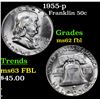 Image 1 : 1955-p Franklin Half Dollar 50c Grades Select Unc FBL