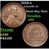 1910-s Lincoln Cent 1c Grades vf++