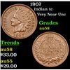 Image 1 : 1907 Indian Cent 1c Grades Choice AU/BU Slider