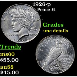 1926-p Peace Dollar $1 Grades Unc Details