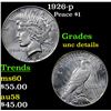Image 1 : 1926-p Peace Dollar $1 Grades Unc Details