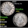 1897 Liberty Nickel 5c Grades vf++