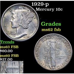 1929-p Mercury Dime 10c Grades Select Unc FSB