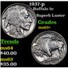 Image 1 : 1937-p Buffalo Nickel 5c Grades Select+ Unc