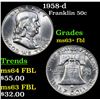 Image 1 : 1958-d Franklin Half Dollar 50c Grades Select Unc+ FBL