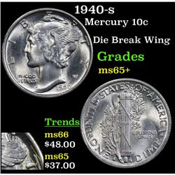 1940-s Mercury Dime 10c Grades GEM+ Unc