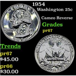 1954 Washington Quarter 25c Grades GEM++ Proof