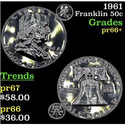 1961 Franklin Half Dollar 50c Grades GEM++ Proof