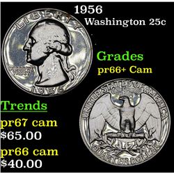 1956 Washington Quarter 25c Grades GEM++ Proof Cameo