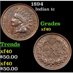 1894 Indian Cent 1c Grades xf