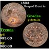 1803 Draped Bust Large Cent 1c Grades g details