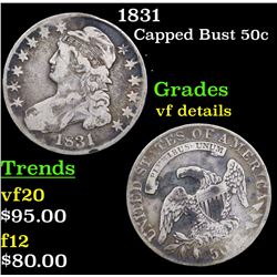 1831 Capped Bust Half Dollar 50c Grades vf details
