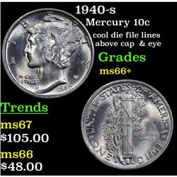 1940-s Mercury Dime 10c Grades GEM++ Unc