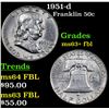 Image 1 : 1951-d Franklin Half Dollar 50c Grades Select Unc+ FBL