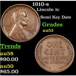 1910-s Lincoln Cent 1c Grades Select AU