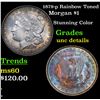 1879-p Rainbow Toned Morgan Dollar $1 Grades Unc Details