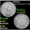 1858-p Seated Liberty Half Dime 1/2 10c Grades AU Details