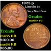 Image 1 : 1925-p Lincoln Cent 1c Grades Choice+ Unc RB