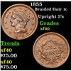 1855 Braided Hair Large Cent 1c Grades xf