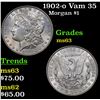 Image 1 : 1902-o Vam 35 Morgan Dollar $1 Grades Select Unc