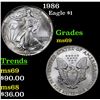 1986 Silver Eagle Dollar $1 Grades ms69