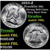 Image 1 : 1953-d Franklin Half Dollar 50c Grades Choice Unc+ FBL