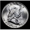 Image 2 : 1953-d Franklin Half Dollar 50c Grades Choice Unc+ FBL