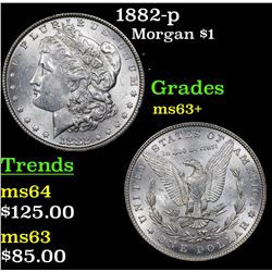 1882-p Morgan Dollar $1 Grades Select+ Unc