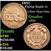 Image 1 : 1857 Flying Eagle Cent 1c Grades vf++