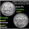 Image 1 : 1892 Columbian Old Commem Half Dollar 50c Grades Select+ Unc