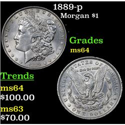 1889-p Morgan Dollar $1 Grades Choice Unc