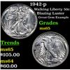 Image 1 : 1942-p Walking Liberty Half Dollar 50c Grades GEM Unc