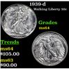 Image 1 : 1939-d Walking Liberty Half Dollar 50c Grades Choice Unc