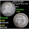 1832 O-107 Capped Bust Half Dollar 50c Grades vf+