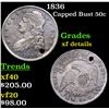 1836 Capped Bust Half Dollar 50c Grades xf details