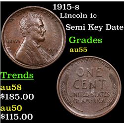 1915-s Lincoln Cent 1c Grades Choice AU