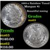 Image 1 : 1885-o Rainbow Toned Morgan Dollar $1 Grades Select Unc