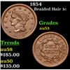 1854 Braided Hair Large Cent 1c Grades Select AU