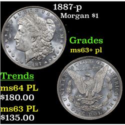 1887-p Morgan Dollar $1 Grades Select Unc+ PL