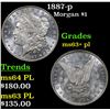 Image 1 : 1887-p Morgan Dollar $1 Grades Select Unc+ PL