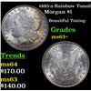 Image 1 : 1885-o Rainbow Toned Morgan Dollar $1 Grades Select+ Unc