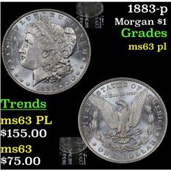 1883-p Morgan Dollar $1 Grades Select Unc PL