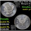 Image 1 : 1887/18-p Vam 10 Morgan Dollar $1 Grades Select Unc+ PL