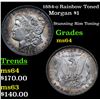 Image 1 : 1884-o Rainbow Toned Morgan Dollar $1 Grades Choice Unc