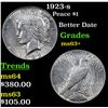 Image 1 : 1923-s Peace Dollar $1 Grades Select+ Unc